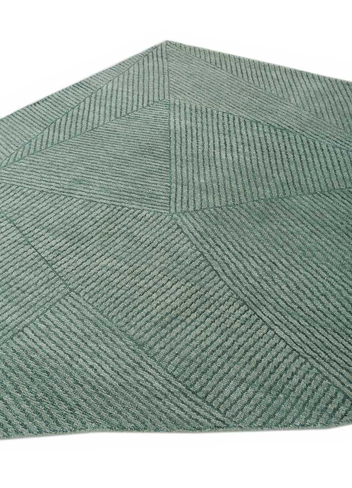 blythe blue wool hand knotted Rug - FloorShot