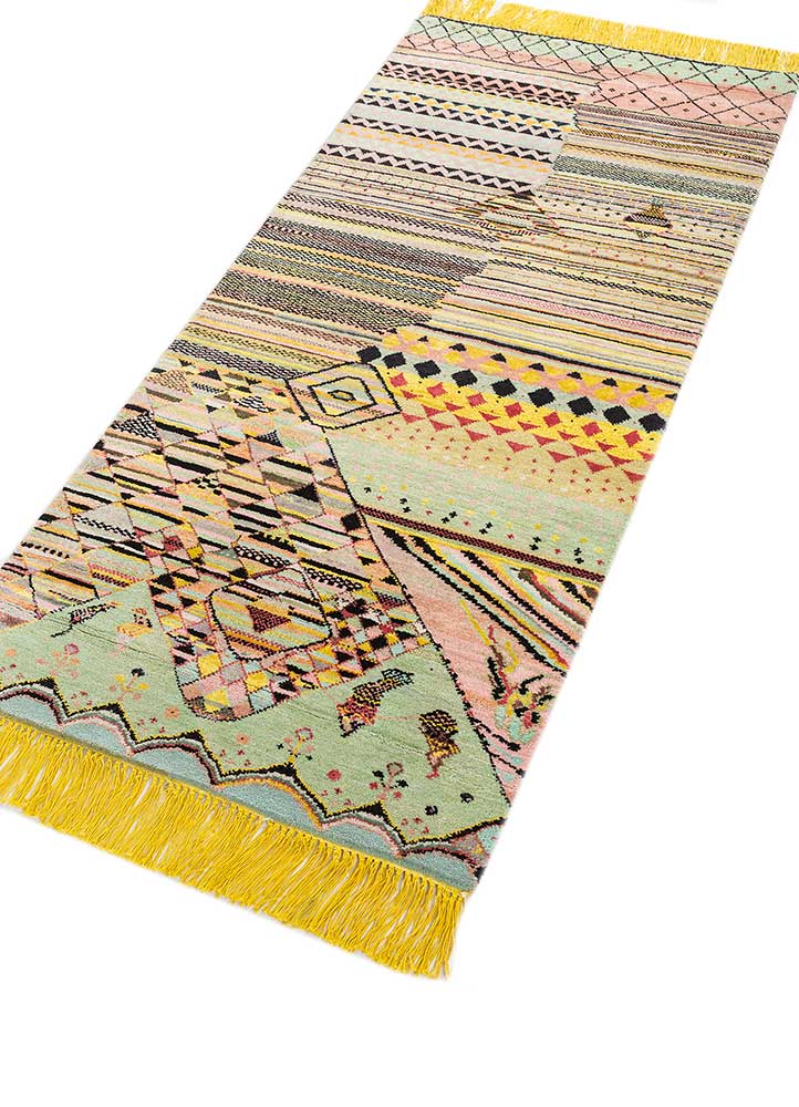manchaha grey and black wool and bamboo silk hand knotted Rug - FloorShot
