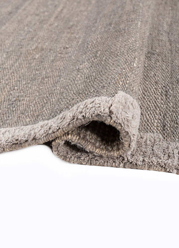 abrash grey and black wool flat weaves Rug - FloorShot