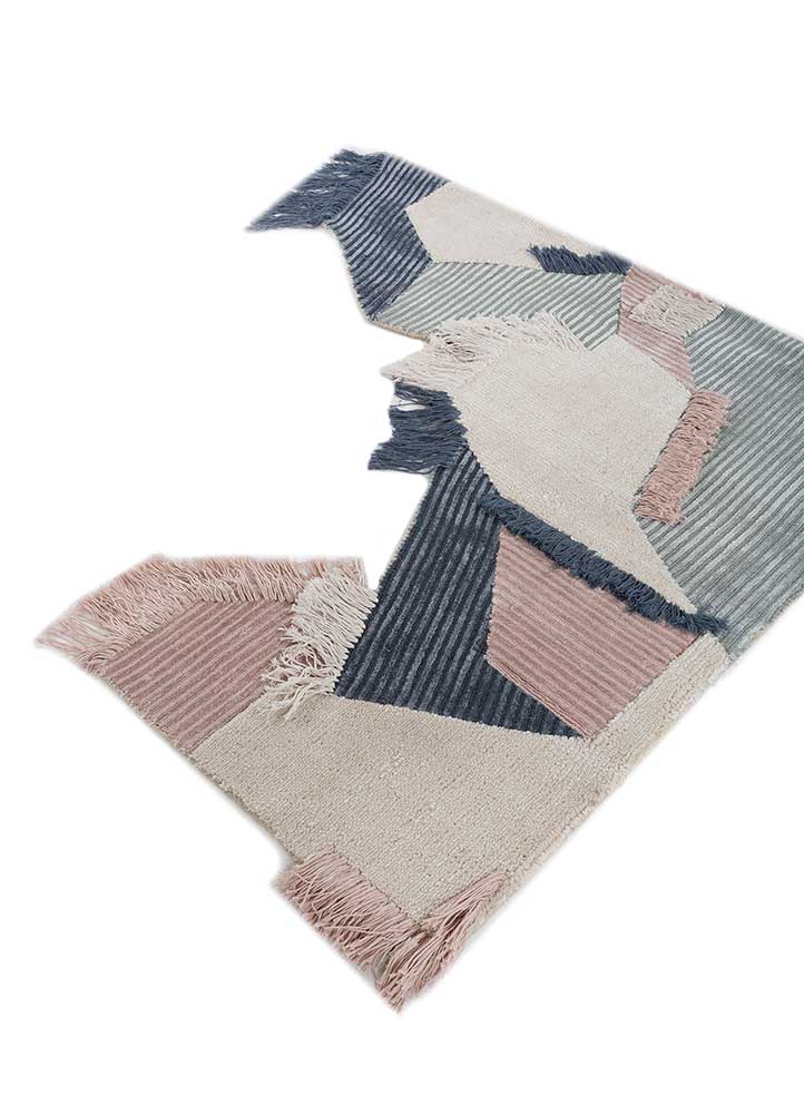provenance blue wool and viscose hand loom Rug - FloorShot