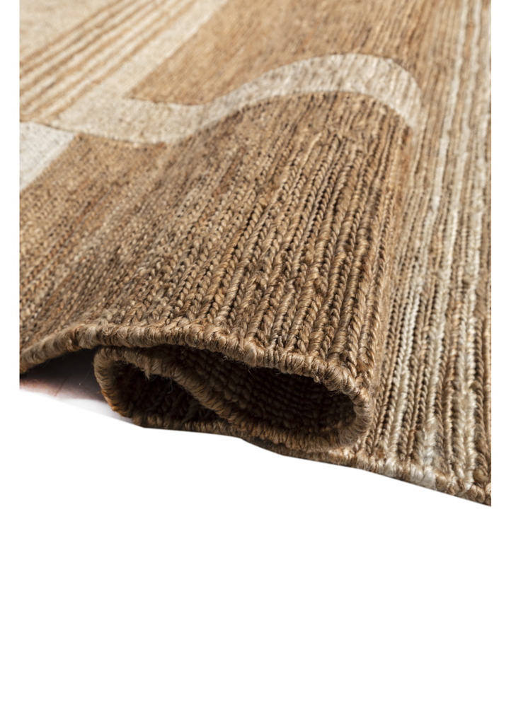 daaira beige and brown jute and hemp hand knotted Rug - FloorShot
