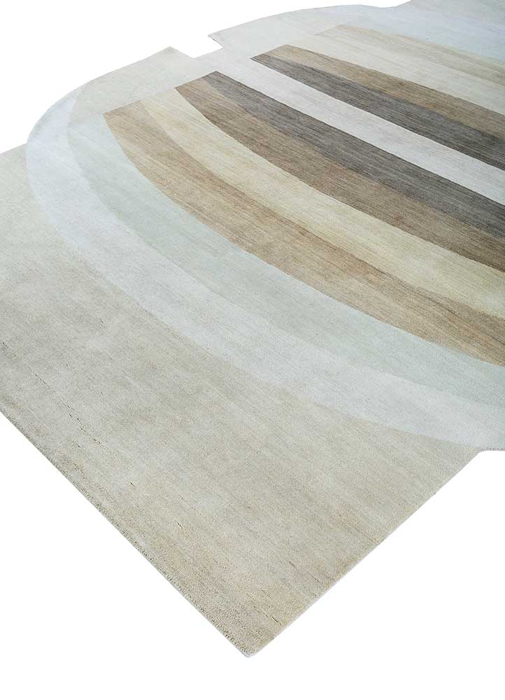 brahmaand ivory wool hand knotted Rug - FloorShot