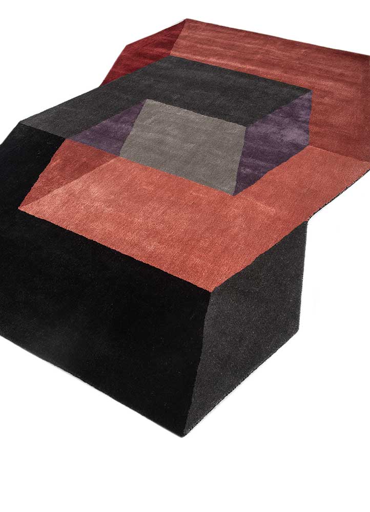 come around grey and black wool and viscose hand tufted Rug - FloorShot