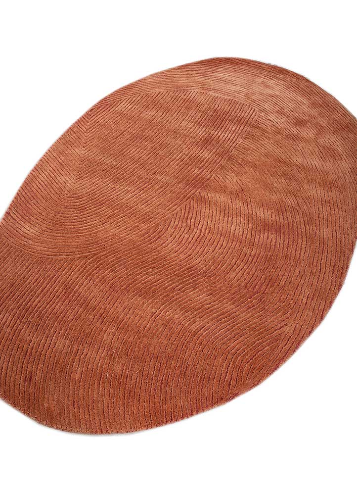 cera red and orange wool and viscose hand tufted Rug - FloorShot