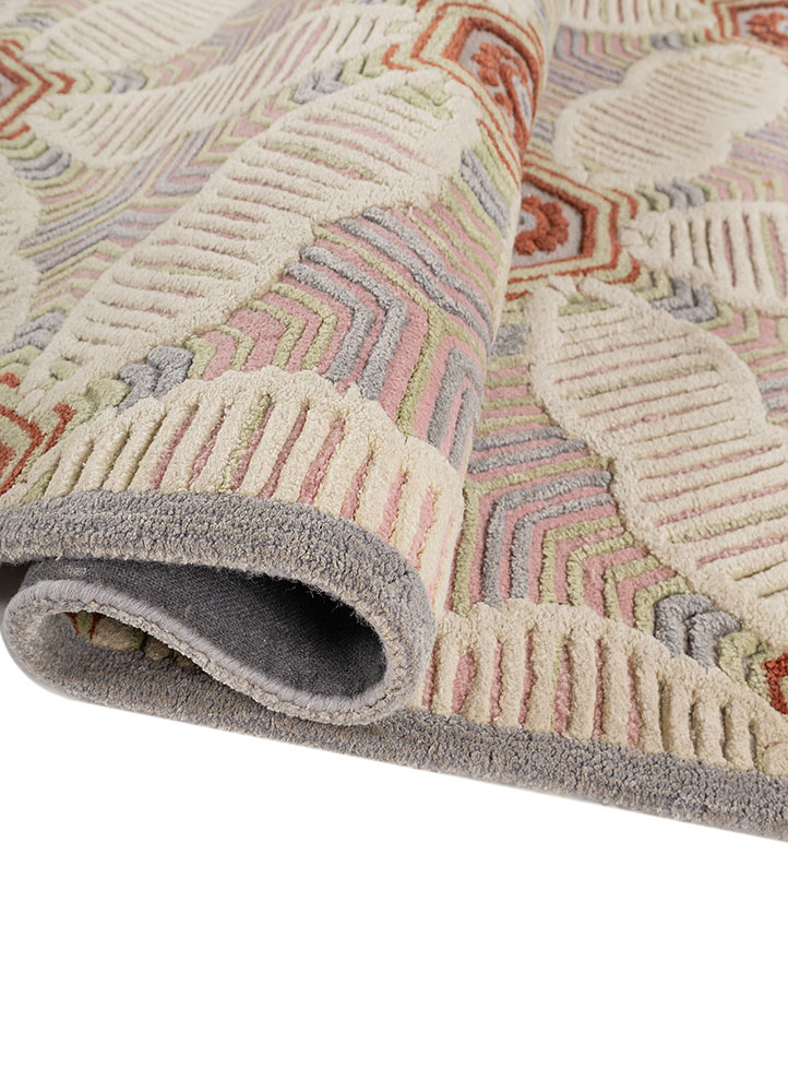 jaipur wunderkammer beige and brown wool and viscose hand tufted Rug - FloorShot