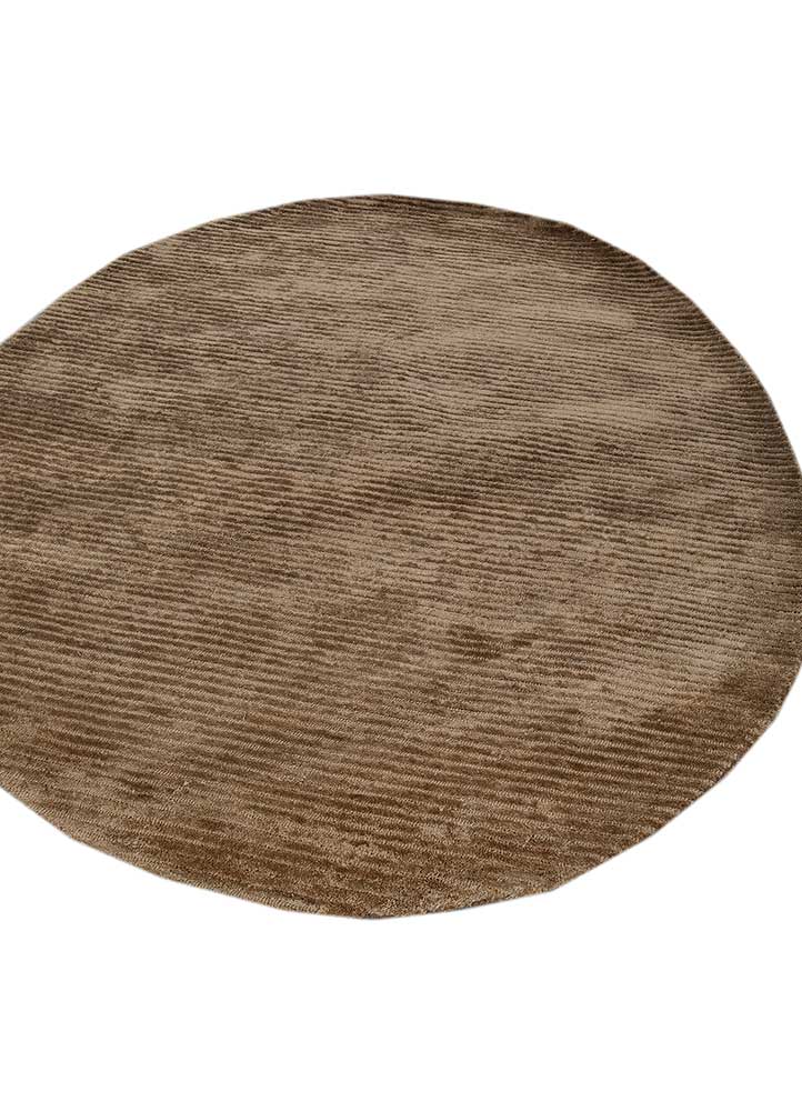 come around beige and brown viscose hand tufted Rug - FloorShot