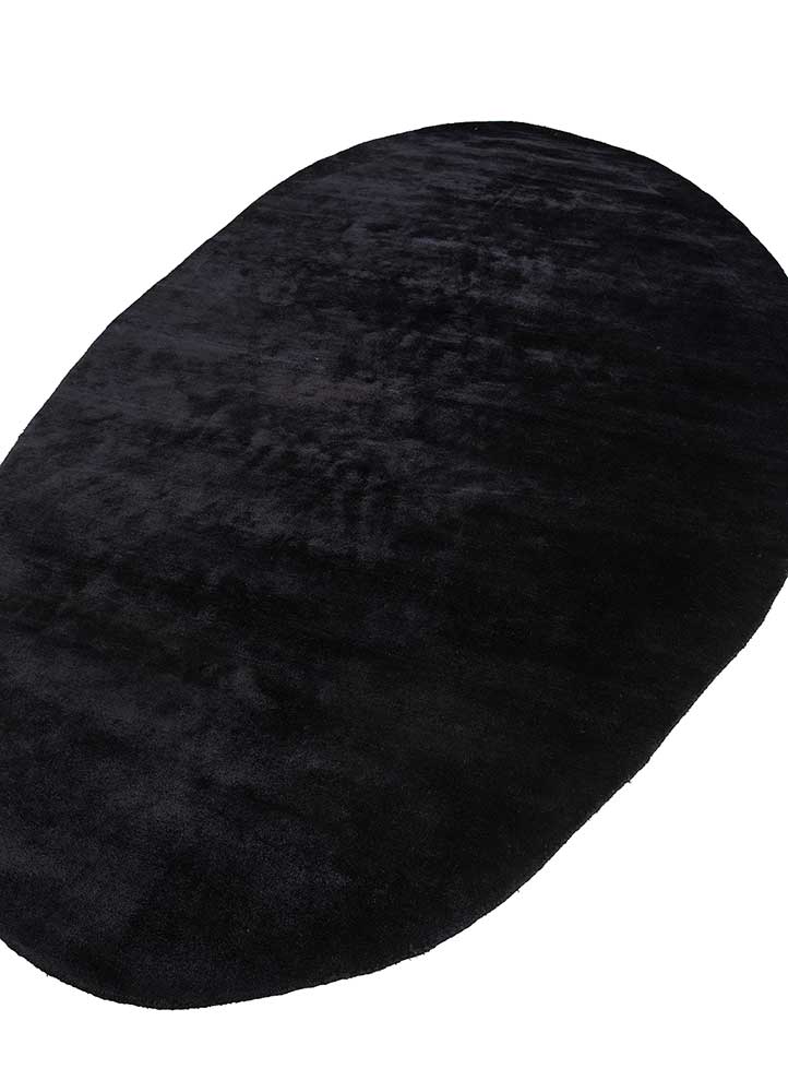 cera grey and black viscose hand tufted Rug - FloorShot