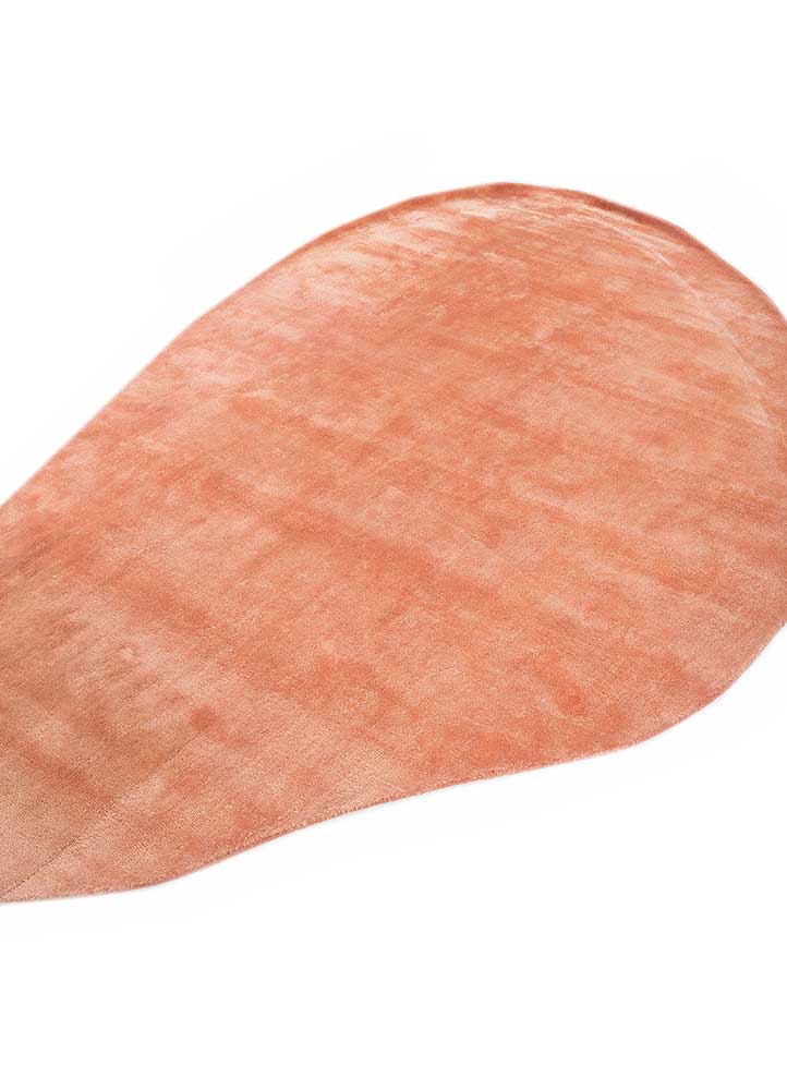 cera red and orange viscose hand tufted Rug - FloorShot