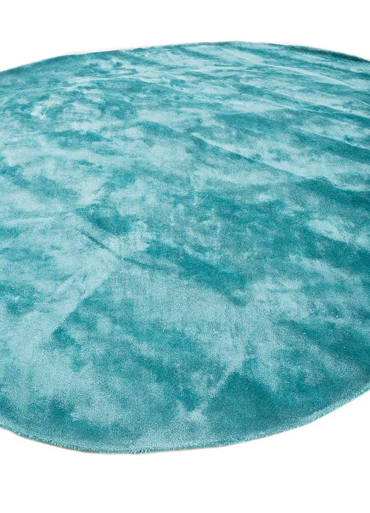 cera blue viscose hand tufted Rug - FloorShot