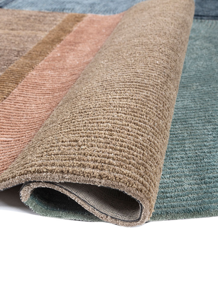 come around blue wool and viscose hand tufted Rug - FloorShot