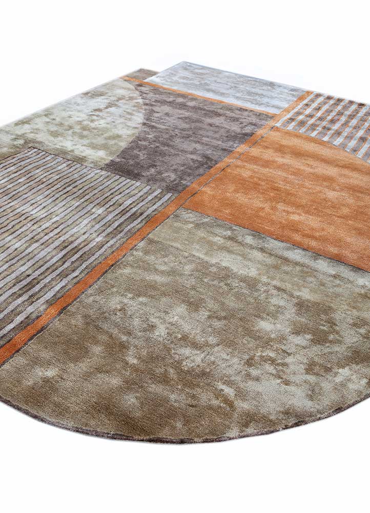 come around red and orange viscose hand tufted Rug - FloorShot