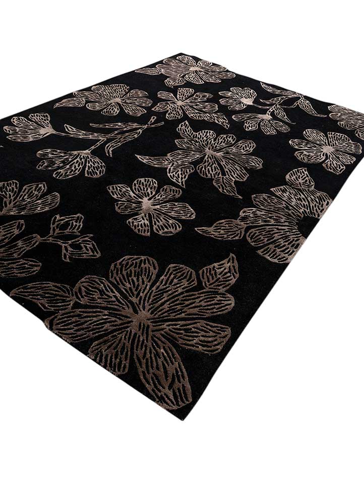 hacienda grey and black wool and viscose hand tufted Rug - FloorShot