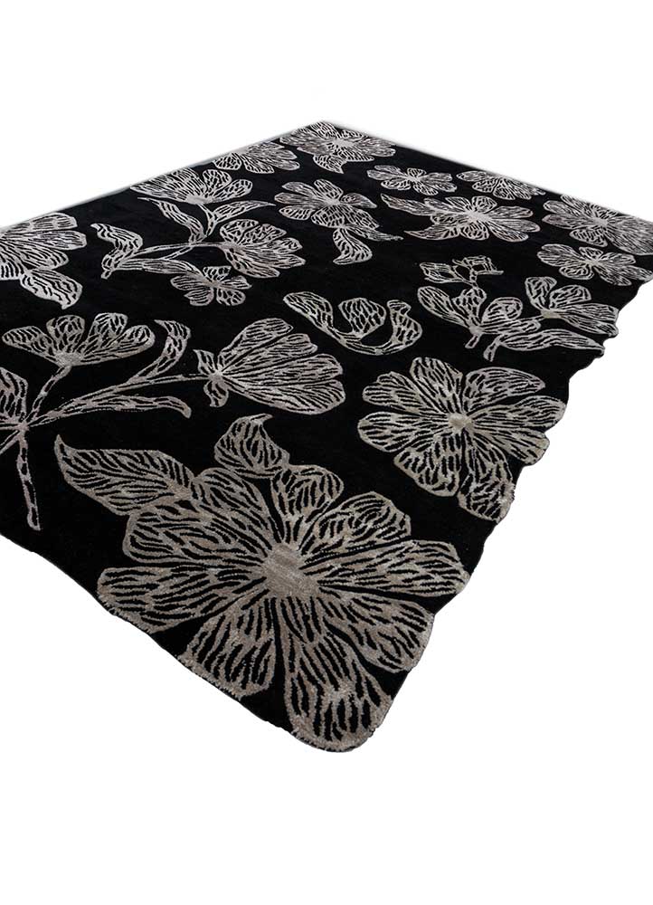 hacienda grey and black wool and viscose hand tufted Rug - FloorShot