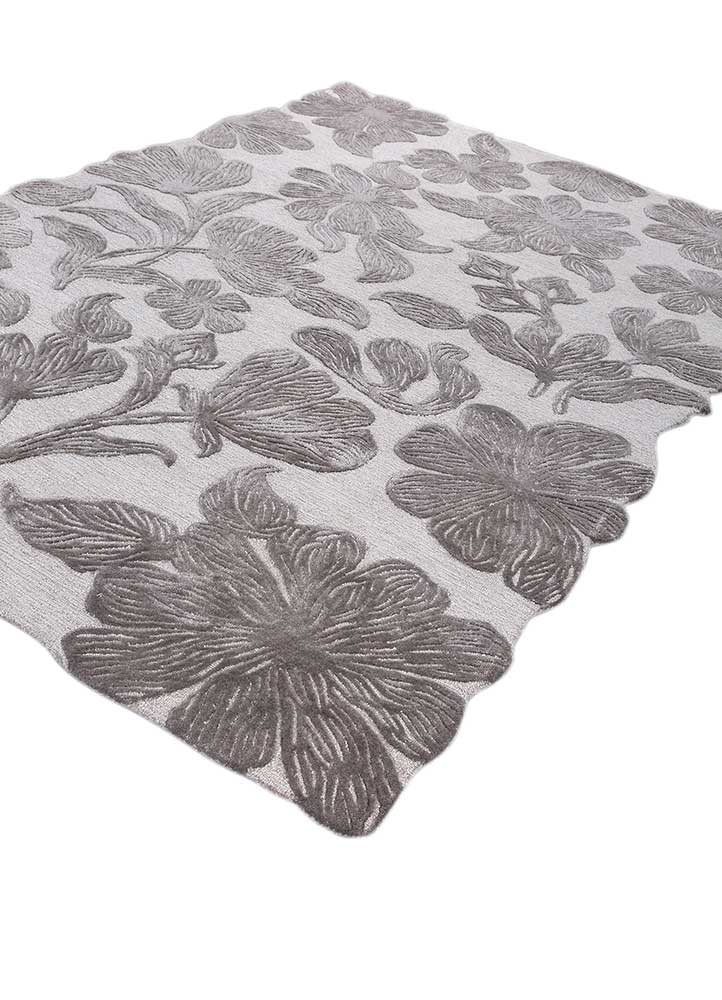 hacienda grey and black wool and viscose hand tufted Rug - FloorShot