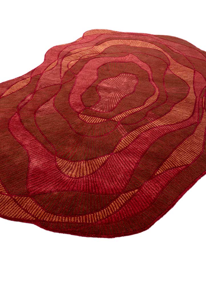 adrift red and orange wool and viscose hand tufted Rug - FloorShot