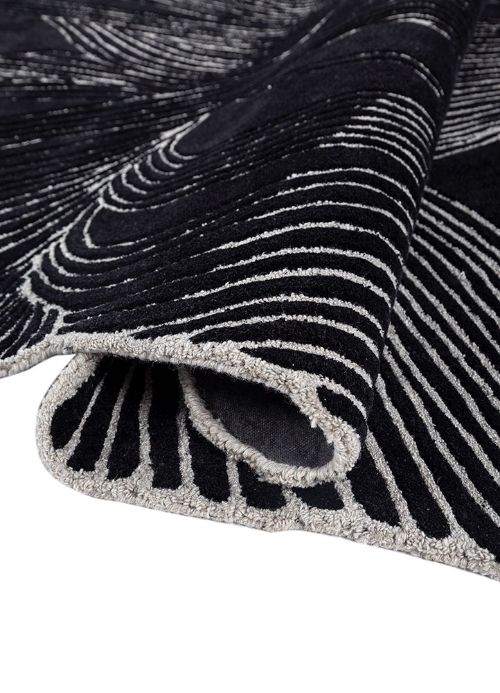 infini grey and black wool and viscose hand tufted Rug - FloorShot