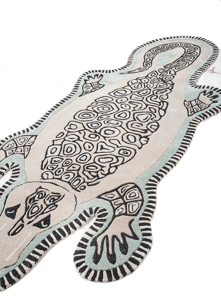 wild wanderlust ivory wool and viscose hand tufted Rug - FloorShot