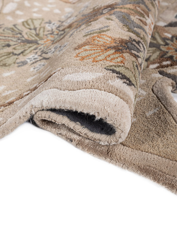 wild wanderlust beige and brown wool and viscose hand tufted Rug - FloorShot