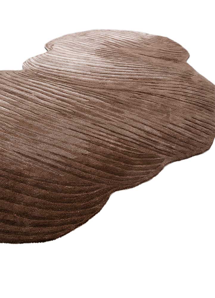 infini beige and brown wool and viscose hand tufted Rug - FloorShot