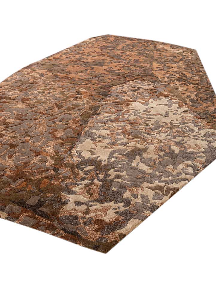 infini red and orange wool and viscose hand tufted Rug - FloorShot