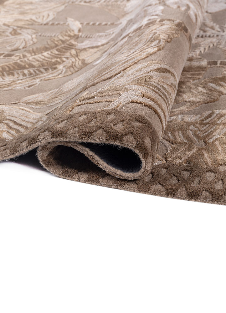 aurelia beige and brown wool and viscose hand tufted Rug - FloorShot
