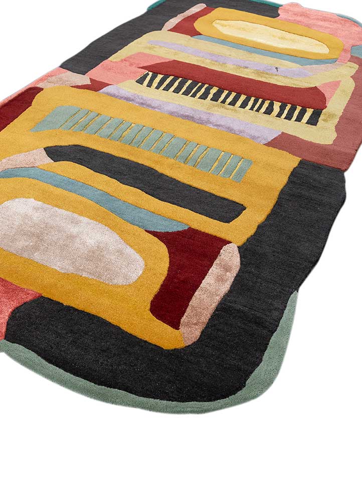 joy gold wool and viscose hand tufted Rug - FloorShot