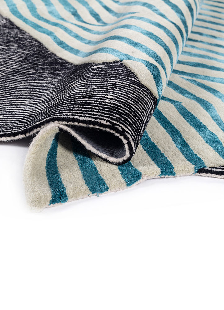 adrift blue wool and viscose hand tufted Rug - FloorShot