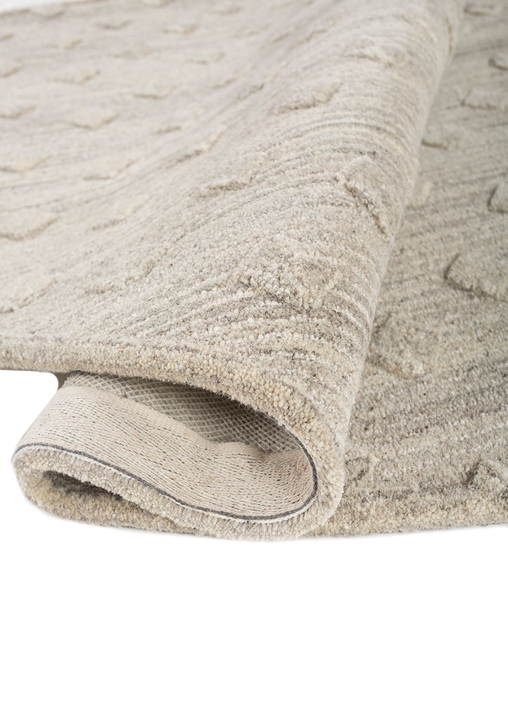 pathways beige and brown wool hand tufted Rug - FloorShot