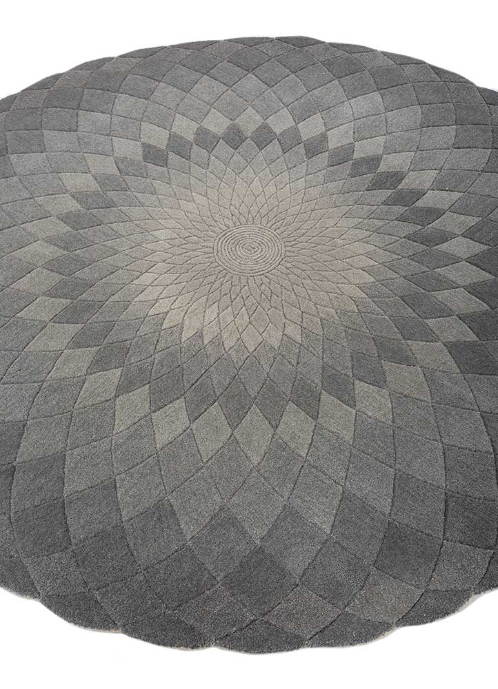 chroma grey and black wool hand tufted Rug - FloorShot