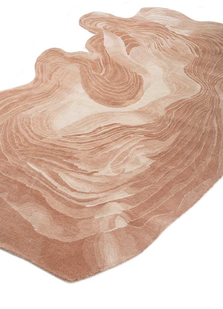lucid beige and brown wool hand tufted Rug - FloorShot