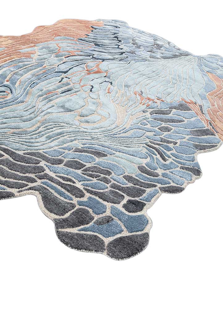 aurelia blue wool and viscose hand tufted Rug - FloorShot