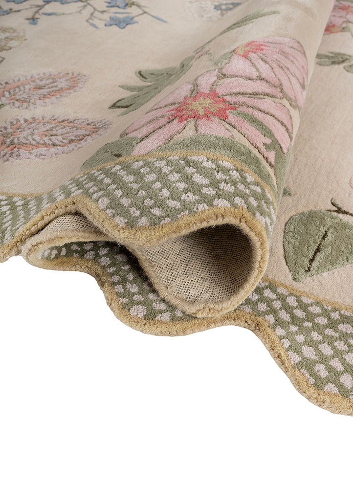 jardins du monde ivory wool hand tufted Rug - FloorShot