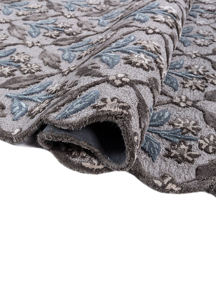 aurelia grey and black wool and viscose hand tufted Rug - FloorShot