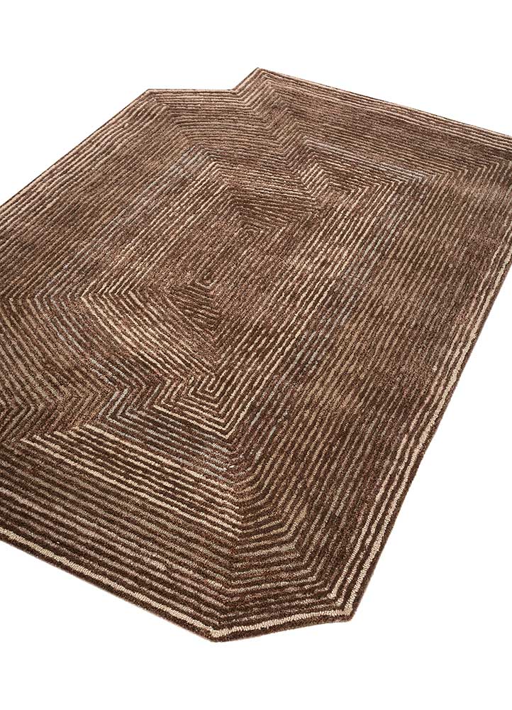 cera beige and brown wool and viscose hand tufted Rug - FloorShot