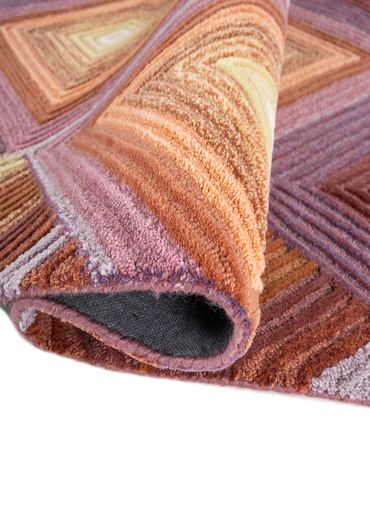 caliedo red and orange wool hand tufted Rug - FloorShot
