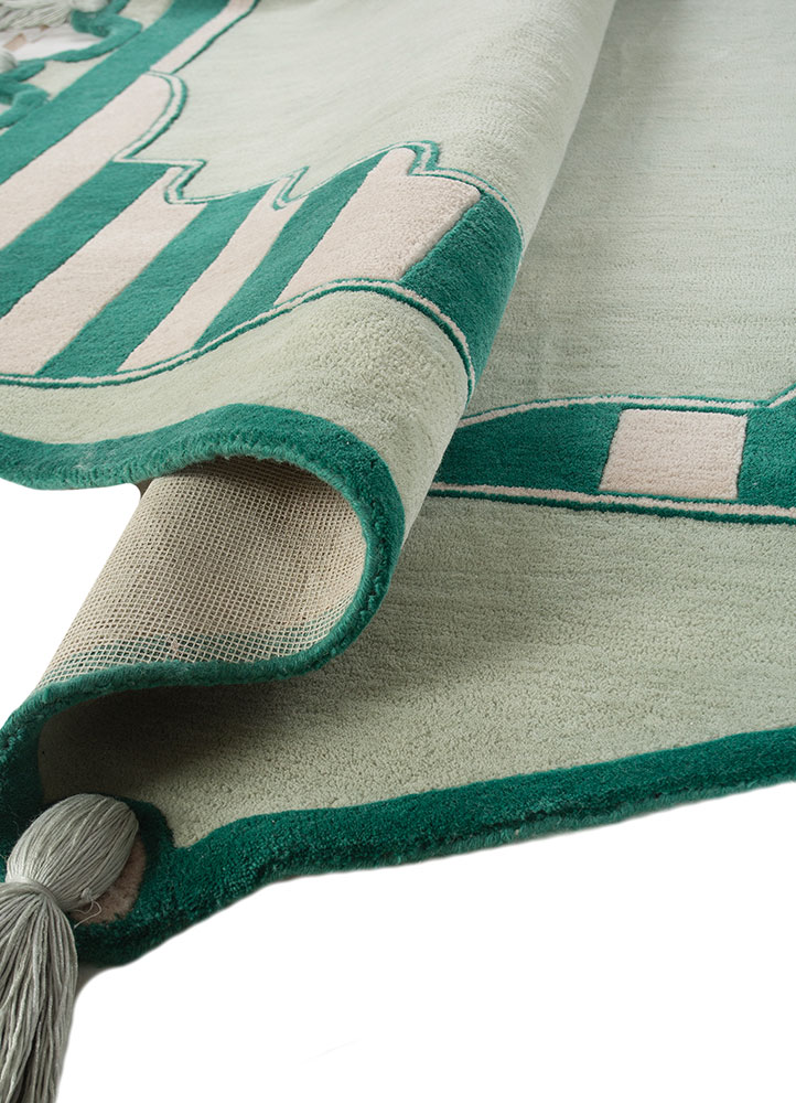jardins du monde blue wool hand tufted Rug - FloorShot
