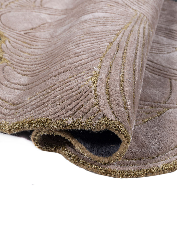infini beige and brown viscose hand tufted Rug - FloorShot
