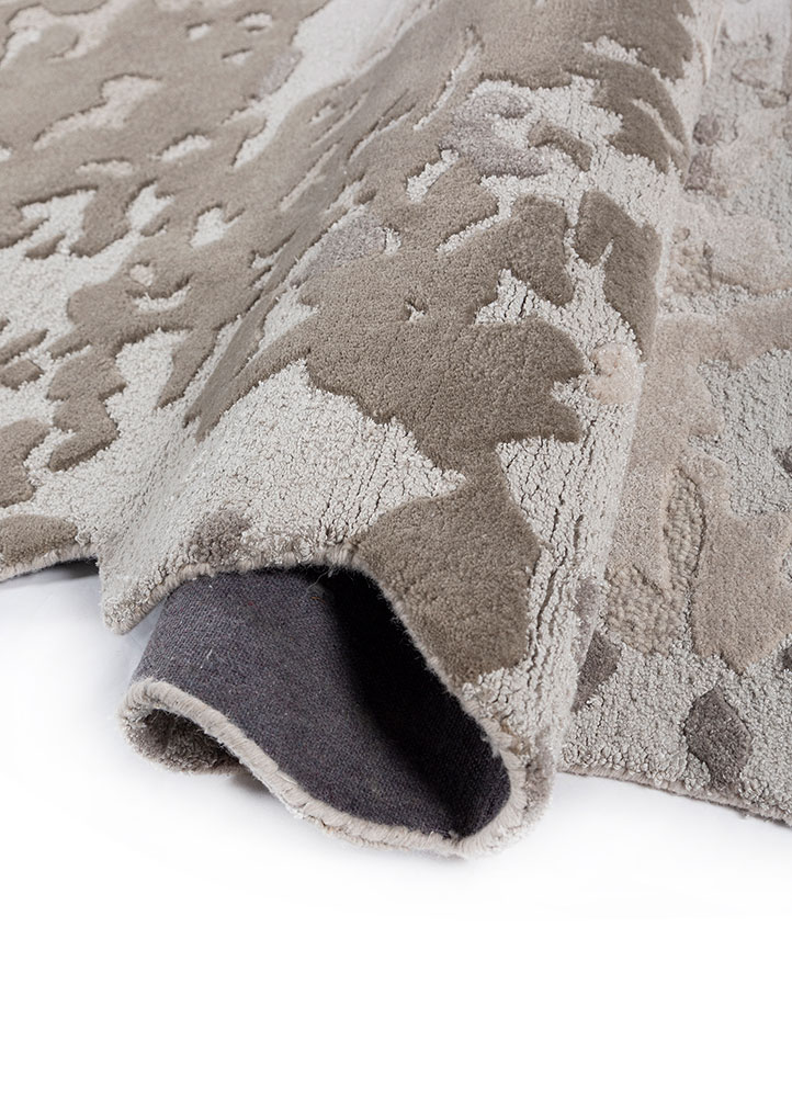 white noise ivory wool and viscose hand tufted Rug - FloorShot