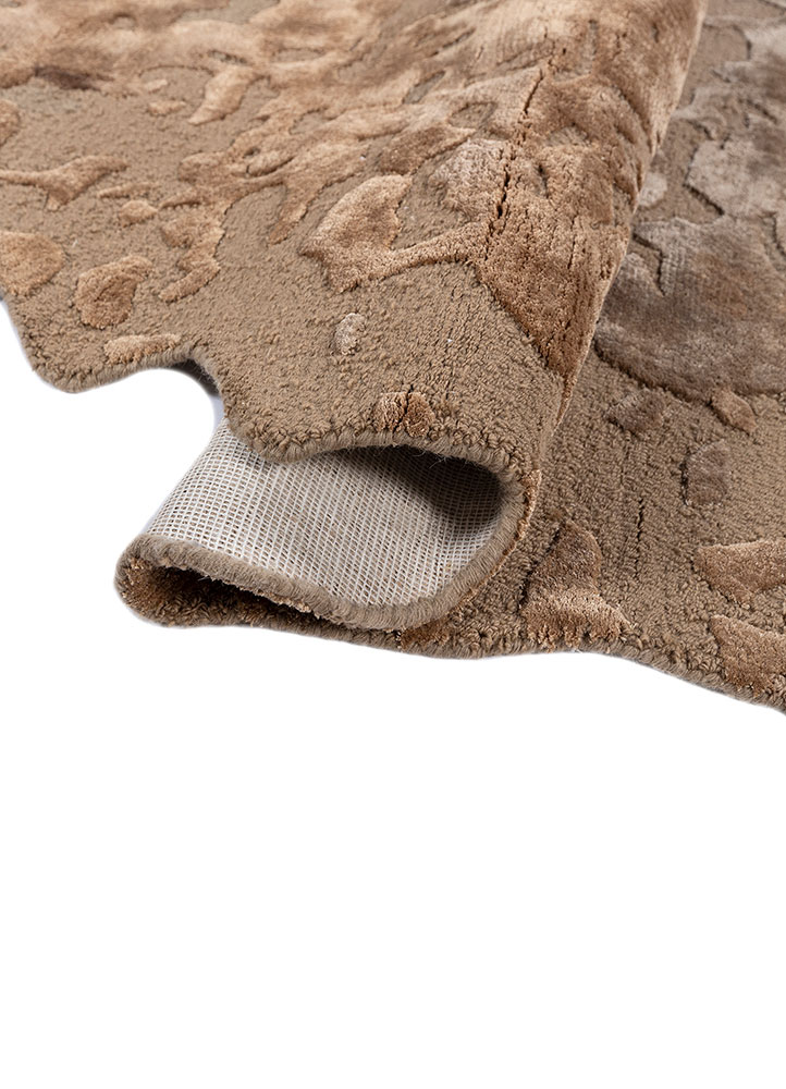 genesis beige and brown wool and viscose hand tufted Rug - FloorShot