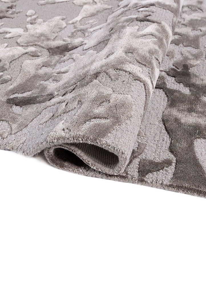 genesis grey and black wool and viscose hand tufted Rug - FloorShot