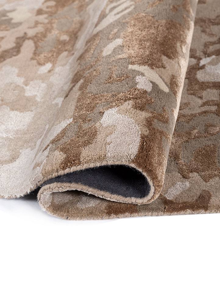 genesis beige and brown wool and viscose hand tufted Rug - FloorShot