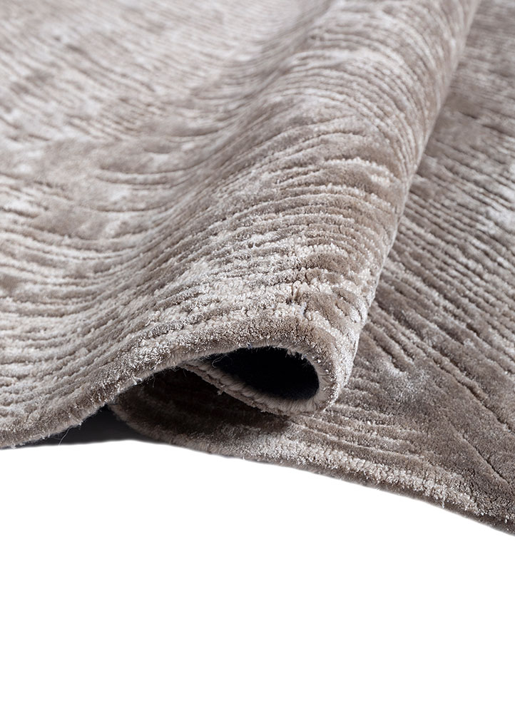 infini beige and brown wool and viscose hand tufted Rug - FloorShot