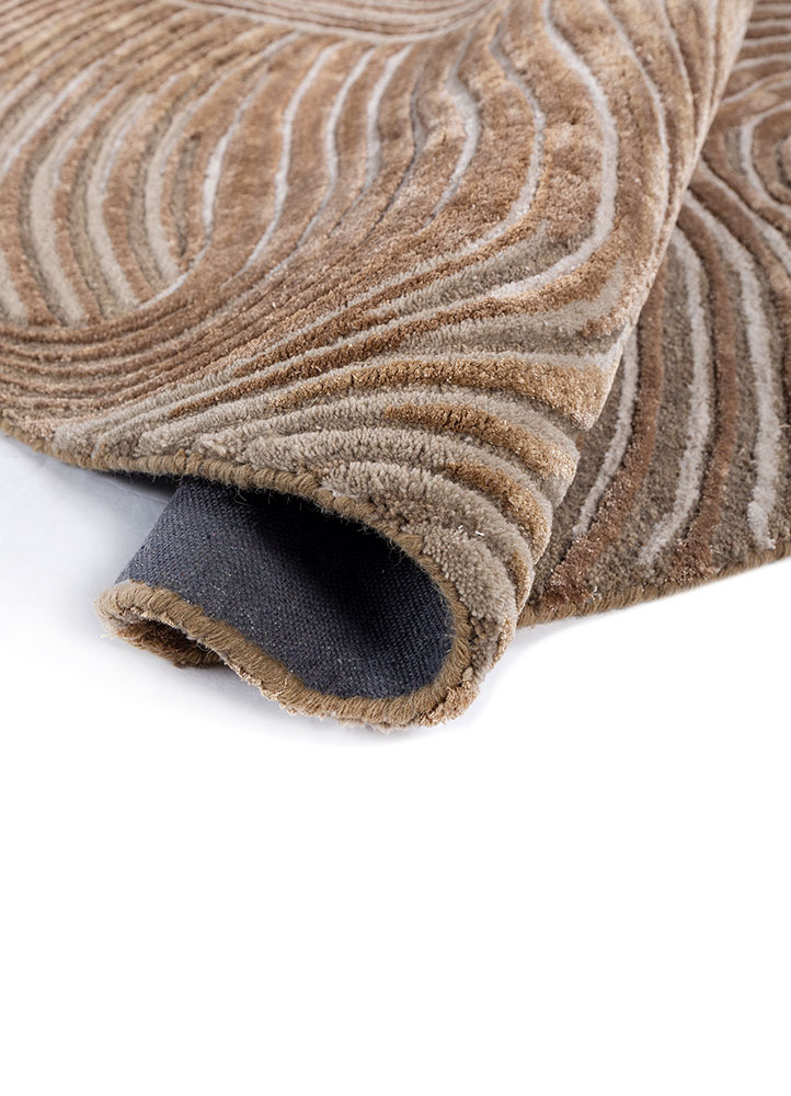 cera beige and brown wool and viscose hand tufted Rug - FloorShot