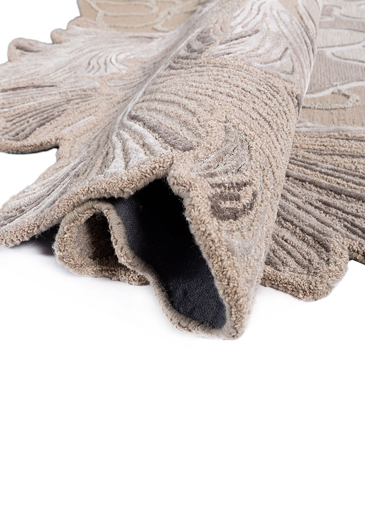 aurelia beige and brown wool and viscose hand tufted Rug - FloorShot