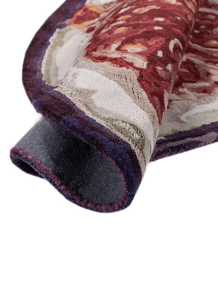 aprezo red and orange wool and viscose hand tufted Rug - FloorShot