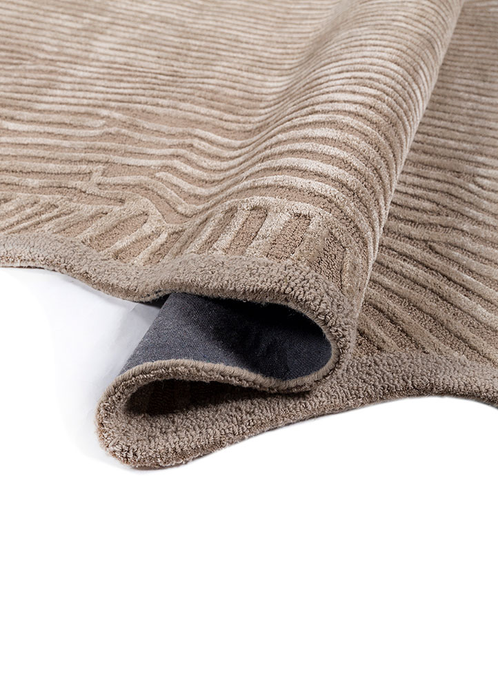 adrift beige and brown wool and viscose hand tufted Rug - FloorShot