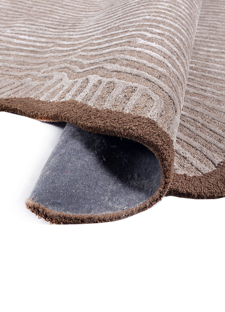 adrift beige and brown wool and viscose hand tufted Rug - FloorShot