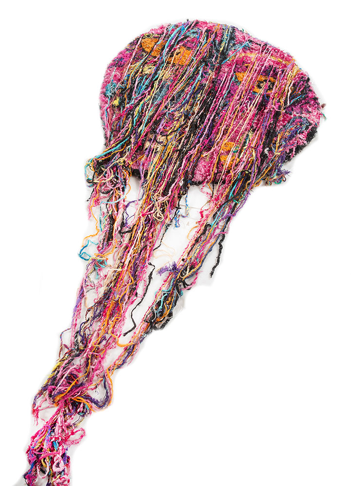 dreamers pink and purple viscose and polyester hand knotted WALL ART & TAPESTRY - FloorShot