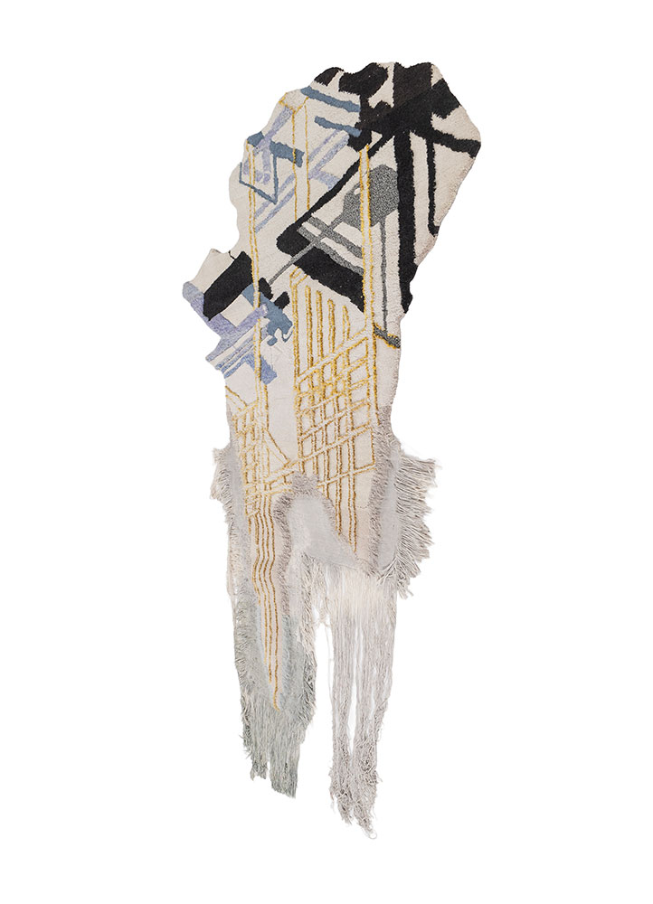 zuri ivory wool hand knotted WALL ART & TAPESTRY - FloorShot