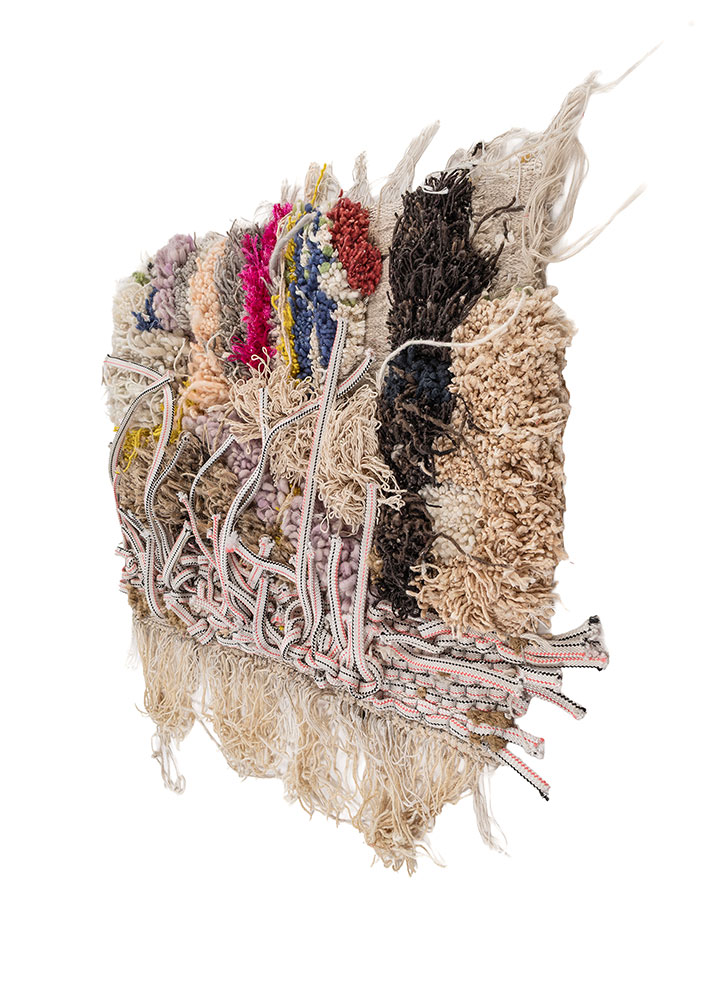 exposed spine beige and brown wool and silk wall art WALL ART & TAPESTRY - FloorShot